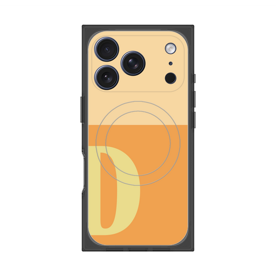 プレミアムスクエアケース with MagSafe［ オリジナル - initial two tone - D orange ］