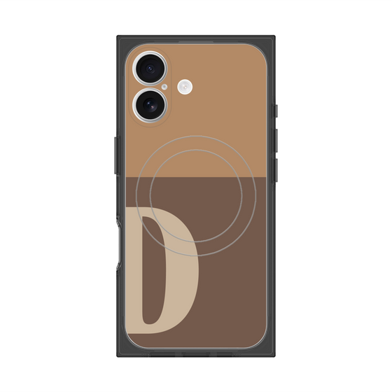プレミアムスクエアケース with MagSafe［ オリジナル - initial two tone - D brown ］