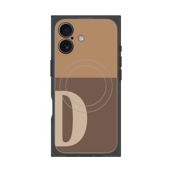 プレミアムスクエアケース with MagSafe［ オリジナル - initial two tone - D brown ］