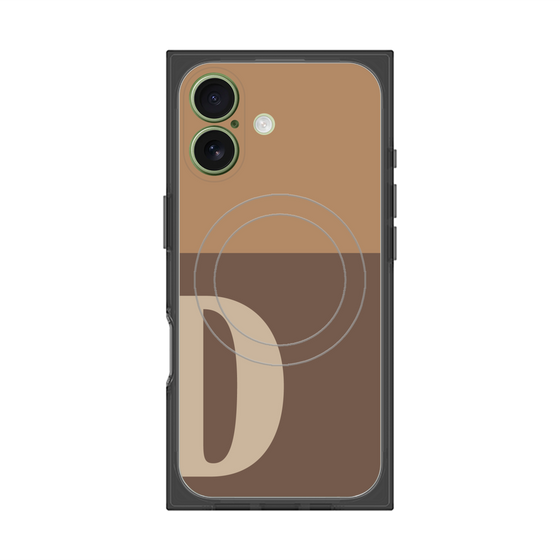 プレミアムスクエアケース with MagSafe［ オリジナル - initial two tone - D brown ］