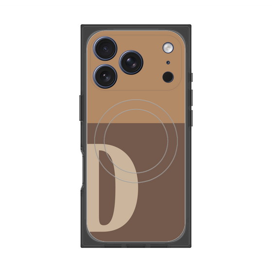 プレミアムスクエアケース with MagSafe［ オリジナル - initial two tone - D brown ］