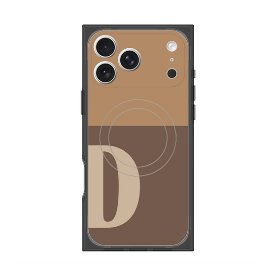 プレミアムスクエアケース with MagSafe［ オリジナル - initial two tone - D brown ］