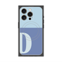 プレミアムスクエアケース with MagSafe［ オリジナル - initial two tone - D blue ］