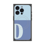 プレミアムスクエアケース with MagSafe［ オリジナル - initial two tone - D blue ］