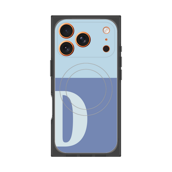 プレミアムスクエアケース with MagSafe［ オリジナル - initial two tone - D blue ］