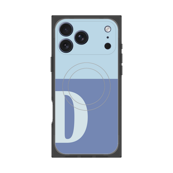 プレミアムスクエアケース with MagSafe［ オリジナル - initial two tone - D blue ］