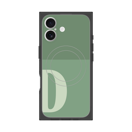 プレミアムスクエアケース with MagSafe［ オリジナル - initial two tone - D green ］