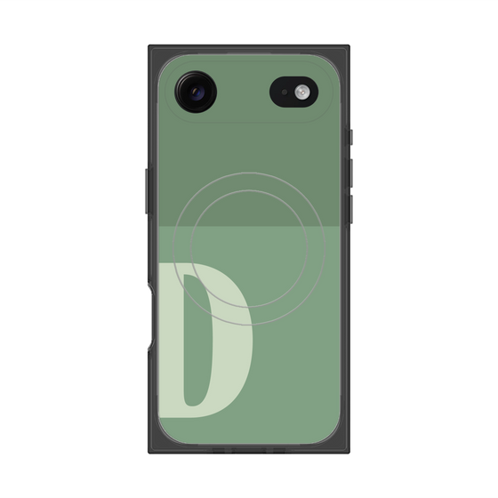 プレミアムスクエアケース with MagSafe［ オリジナル - initial two tone - D green ］