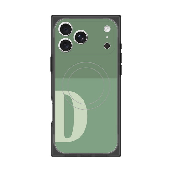 プレミアムスクエアケース with MagSafe［ オリジナル - initial two tone - D green ］