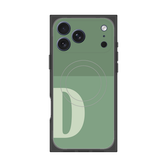 プレミアムスクエアケース with MagSafe［ オリジナル - initial two tone - D green ］