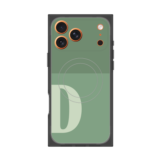 プレミアムスクエアケース with MagSafe［ オリジナル - initial two tone - D green ］