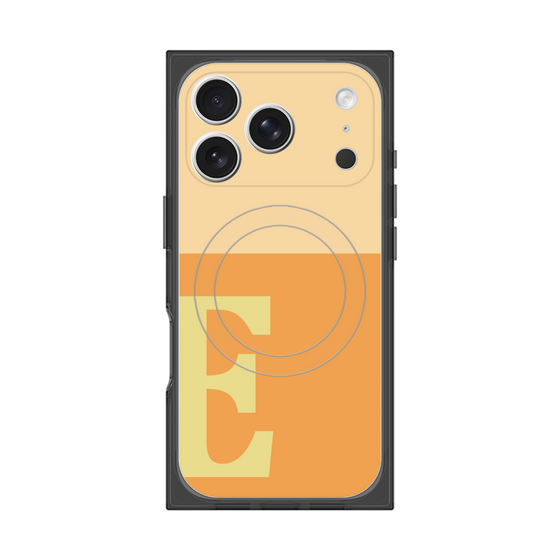 プレミアムスクエアケース with MagSafe［ オリジナル - initial two tone - E orange ］