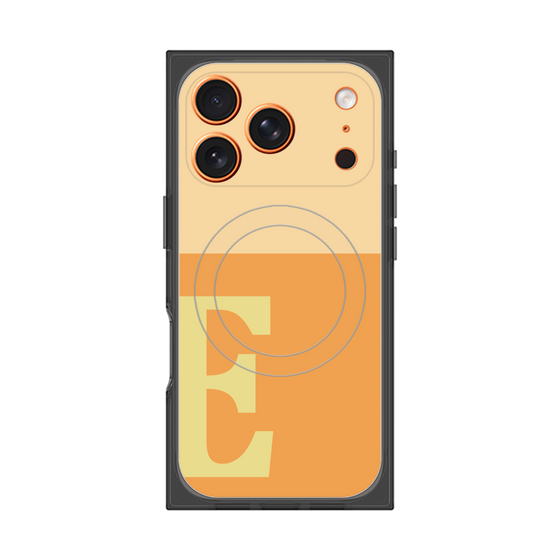 プレミアムスクエアケース with MagSafe［ オリジナル - initial two tone - E orange ］