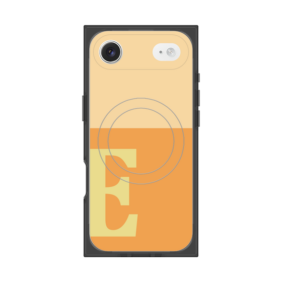 プレミアムスクエアケース with MagSafe［ オリジナル - initial two tone - E orange ］
