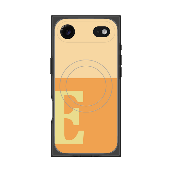 プレミアムスクエアケース with MagSafe［ オリジナル - initial two tone - E orange ］