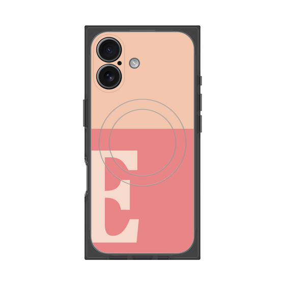プレミアムスクエアケース with MagSafe［ オリジナル - initial two tone - E pink ］