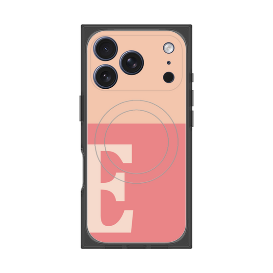 プレミアムスクエアケース with MagSafe［ オリジナル - initial two tone - E pink ］
