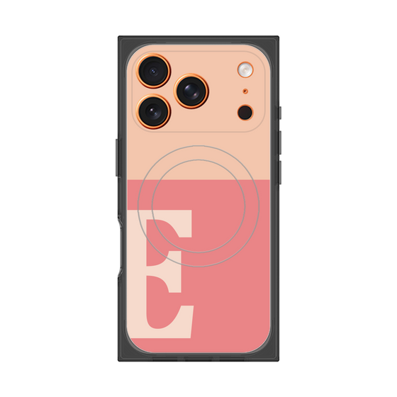 プレミアムスクエアケース with MagSafe［ オリジナル - initial two tone - E pink ］