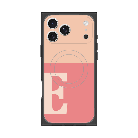 プレミアムスクエアケース with MagSafe［ オリジナル - initial two tone - E pink ］