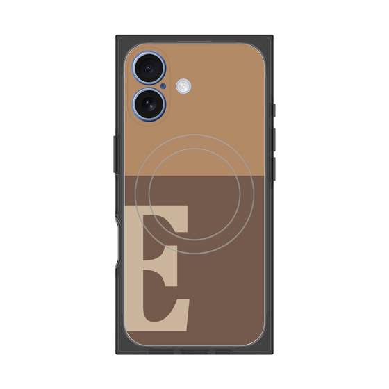 プレミアムスクエアケース with MagSafe［ オリジナル - initial two tone - E brown ］