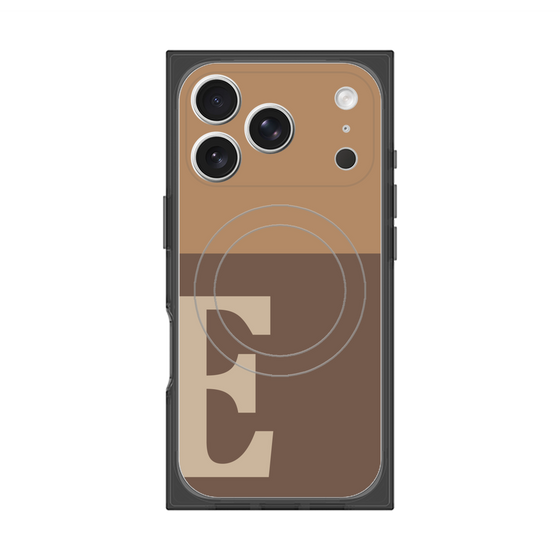 プレミアムスクエアケース with MagSafe［ オリジナル - initial two tone - E brown ］