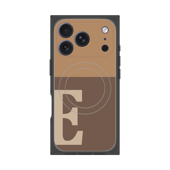 プレミアムスクエアケース with MagSafe［ オリジナル - initial two tone - E brown ］