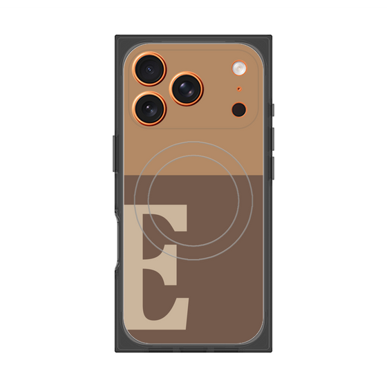 プレミアムスクエアケース with MagSafe［ オリジナル - initial two tone - E brown ］