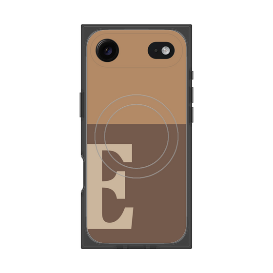 プレミアムスクエアケース with MagSafe［ オリジナル - initial two tone - E brown ］