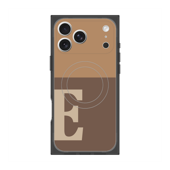 プレミアムスクエアケース with MagSafe［ オリジナル - initial two tone - E brown ］