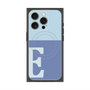 プレミアムスクエアケース with MagSafe［ オリジナル - initial two tone - E blue ］