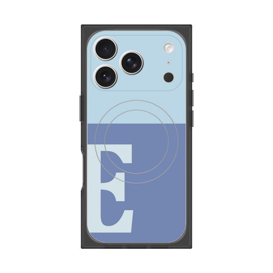 プレミアムスクエアケース with MagSafe［ オリジナル - initial two tone - E blue ］