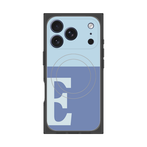 プレミアムスクエアケース with MagSafe［ オリジナル - initial two tone - E blue ］