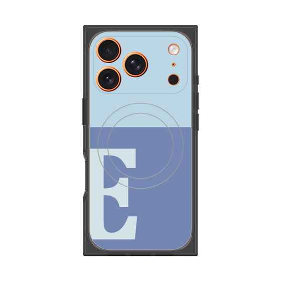 プレミアムスクエアケース with MagSafe［ オリジナル - initial two tone - E blue ］