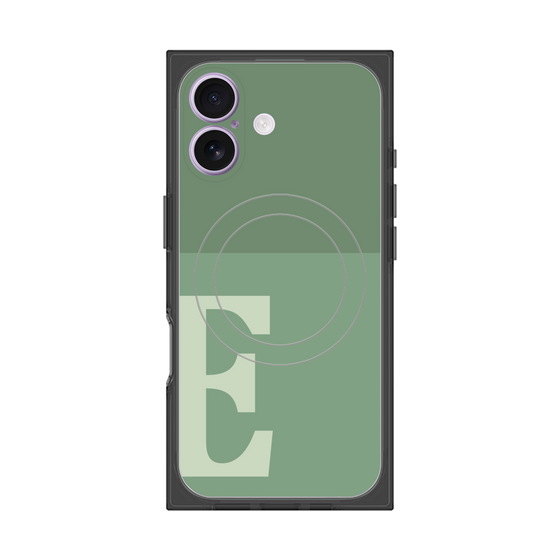 プレミアムスクエアケース with MagSafe［ オリジナル - initial two tone - E green ］