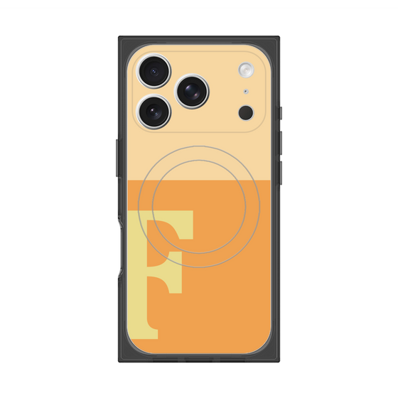 プレミアムスクエアケース with MagSafe［ オリジナル - initial two tone - F orange ］