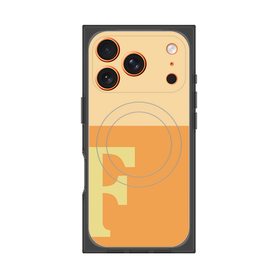 プレミアムスクエアケース with MagSafe［ オリジナル - initial two tone - F orange ］