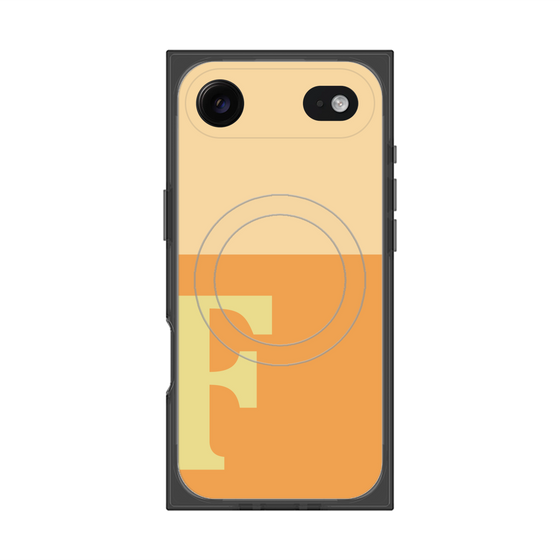 プレミアムスクエアケース with MagSafe［ オリジナル - initial two tone - F orange ］