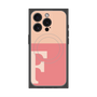 プレミアムスクエアケース with MagSafe［ オリジナル - initial two tone - F pink ］