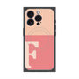 プレミアムスクエアケース with MagSafe［ オリジナル - initial two tone - F pink ］
