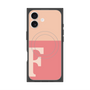 プレミアムスクエアケース with MagSafe［ オリジナル - initial two tone - F pink ］