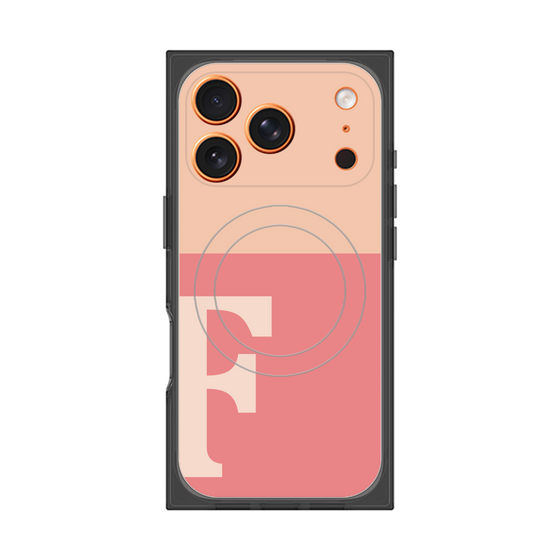 プレミアムスクエアケース with MagSafe［ オリジナル - initial two tone - F pink ］