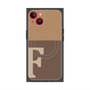 プレミアムスクエアケース with MagSafe［ オリジナル - initial two tone - F brown ］