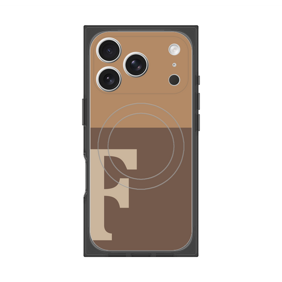 プレミアムスクエアケース with MagSafe［ オリジナル - initial two tone - F brown ］