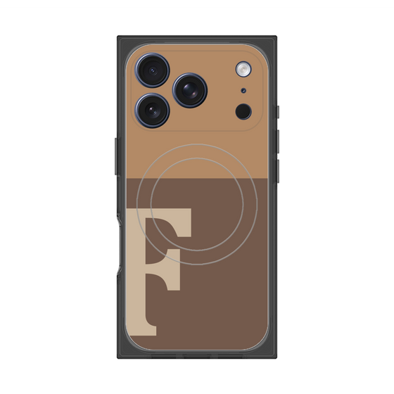 プレミアムスクエアケース with MagSafe［ オリジナル - initial two tone - F brown ］