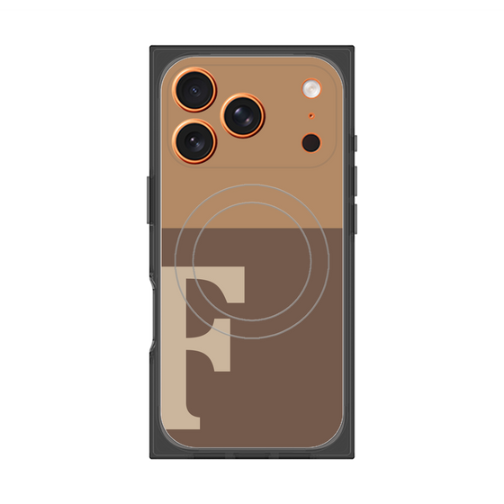 プレミアムスクエアケース with MagSafe［ オリジナル - initial two tone - F brown ］