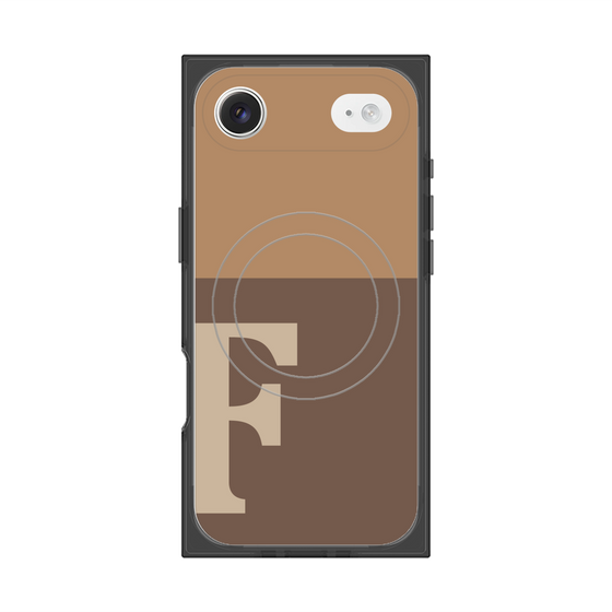 プレミアムスクエアケース with MagSafe［ オリジナル - initial two tone - F brown ］