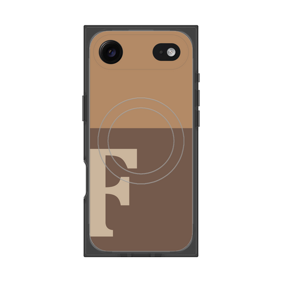 プレミアムスクエアケース with MagSafe［ オリジナル - initial two tone - F brown ］