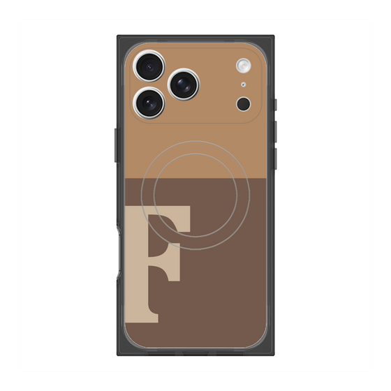プレミアムスクエアケース with MagSafe［ オリジナル - initial two tone - F brown ］