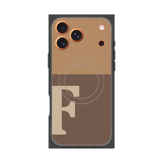 プレミアムスクエアケース with MagSafe［ オリジナル - initial two tone - F brown ］