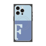 プレミアムスクエアケース with MagSafe［ オリジナル - initial two tone - F blue ］